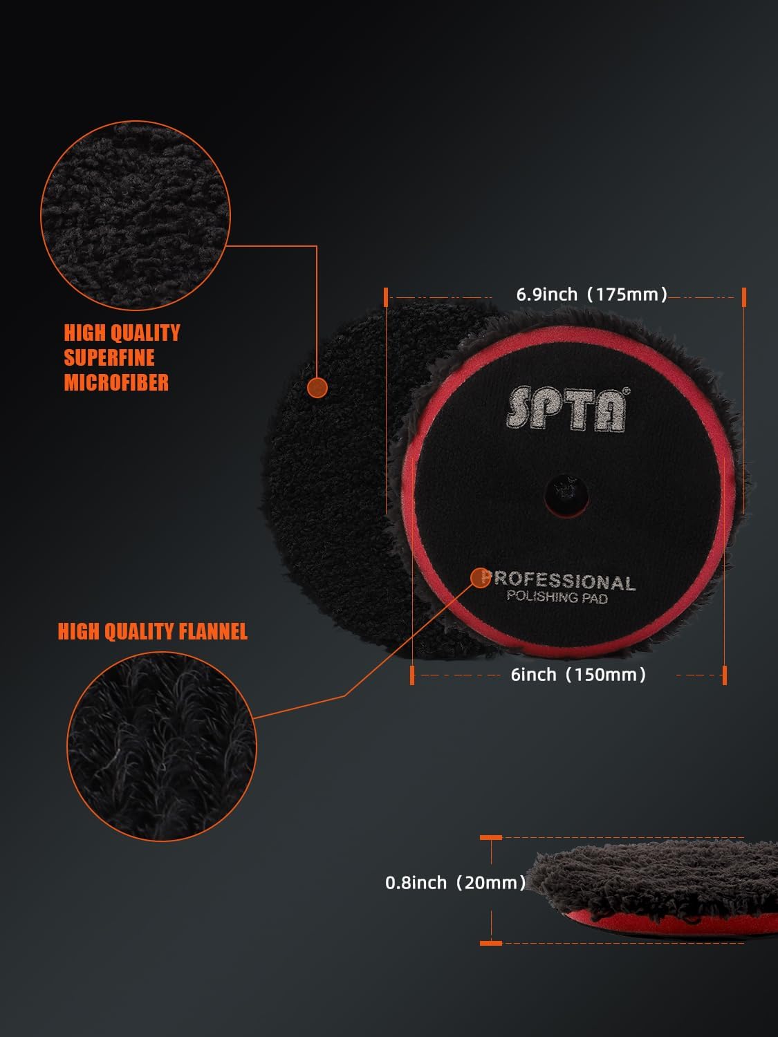 Detalle de SPTA Microfiber Polishing Pad 6-Inch