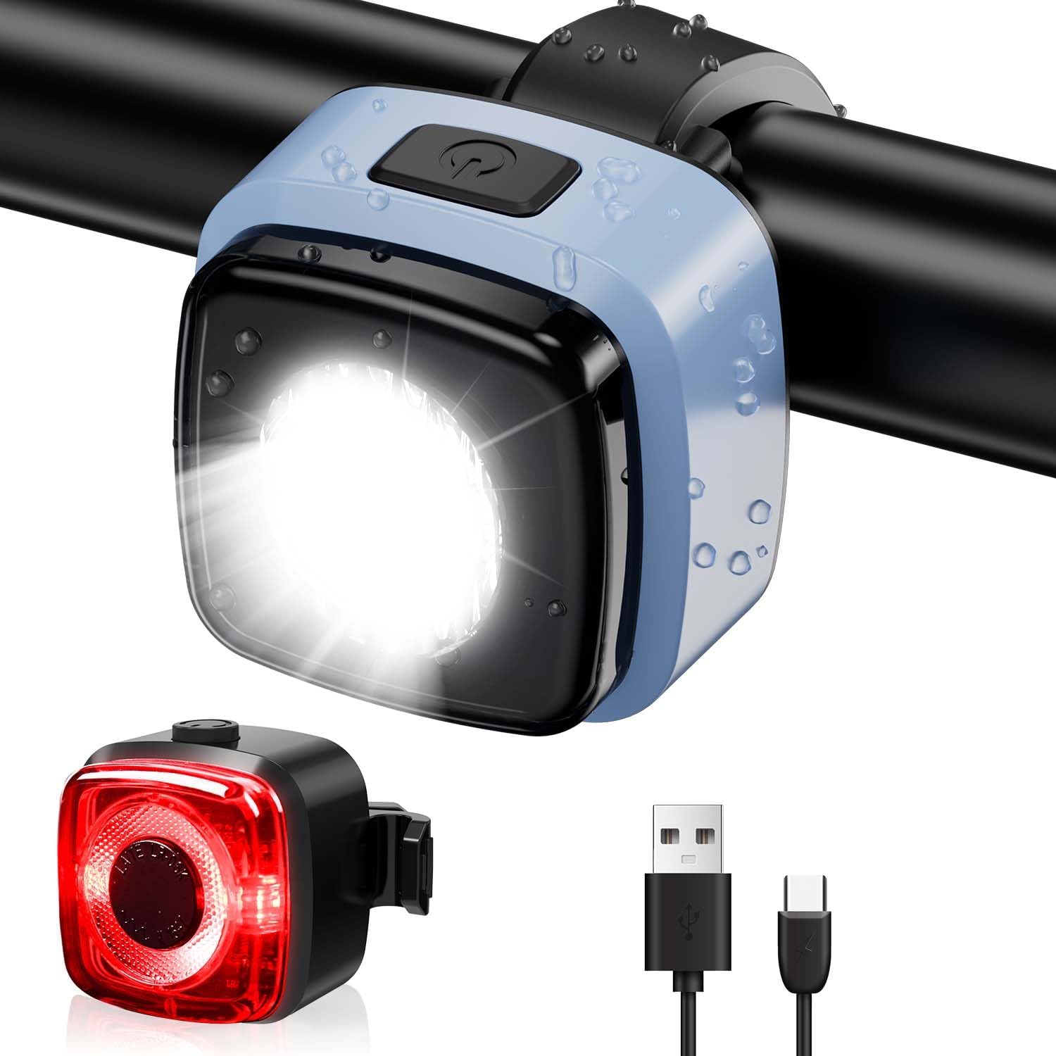 Thumbnail 6 de Antimi Fahrradleuchten-Set, StVZO-zugelassen Beleuchtungsset Led IPX5 Frontlicht + Rücklicht Fahrradlicht Set USB Typ C
Antimi Fahrradleuchten-Set, StVZO-zugelassen Beleuc…