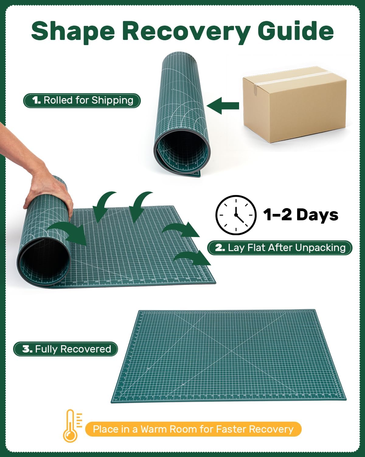 Detalle 2 de Tujurich 35" x 47" Self-Healing Cutting Mat, Double-Sided Vinyl Craft Mat