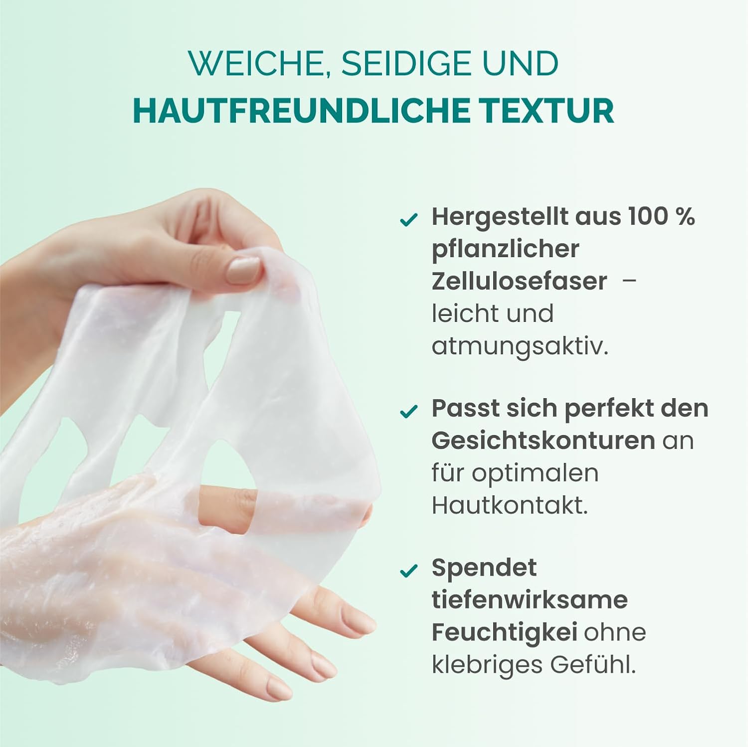Thumbnail 3 de PLANTIFIQUE Koreanische Gesichtsmaske 5er-Set mit Aloe Vera, Hyaluronsäure & Ceramid NP