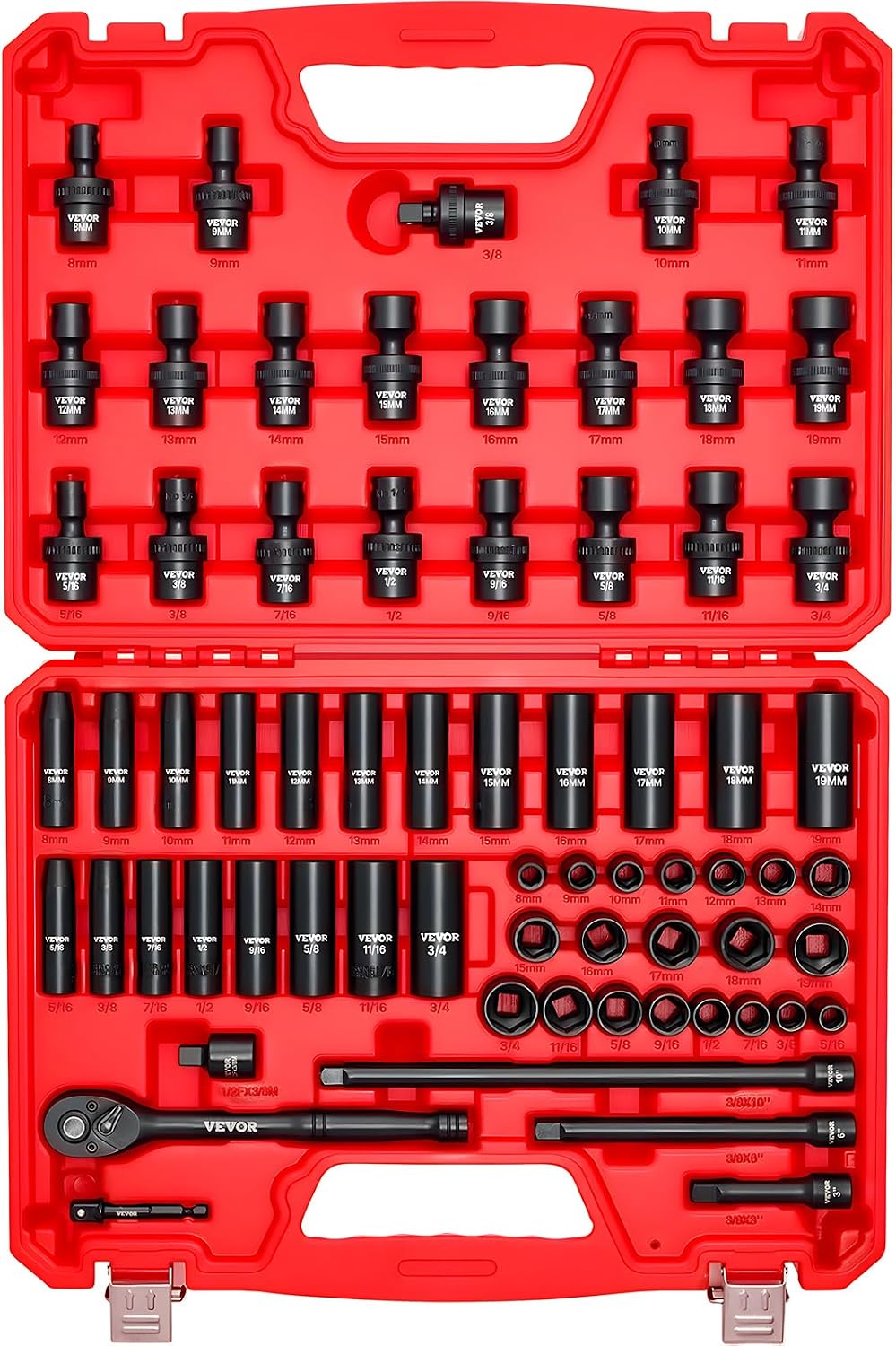Detalle de VEVOR Impact Socket Set, 67-Piece