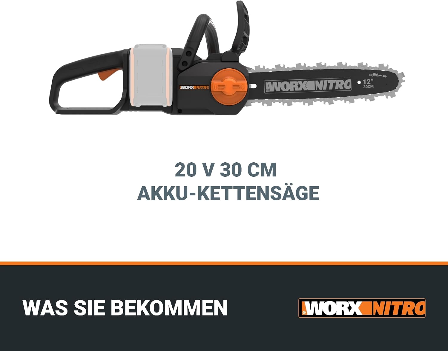 Thumbnail 1 de WORX WG350E.9 Akku Kettensäge 20V 🪚