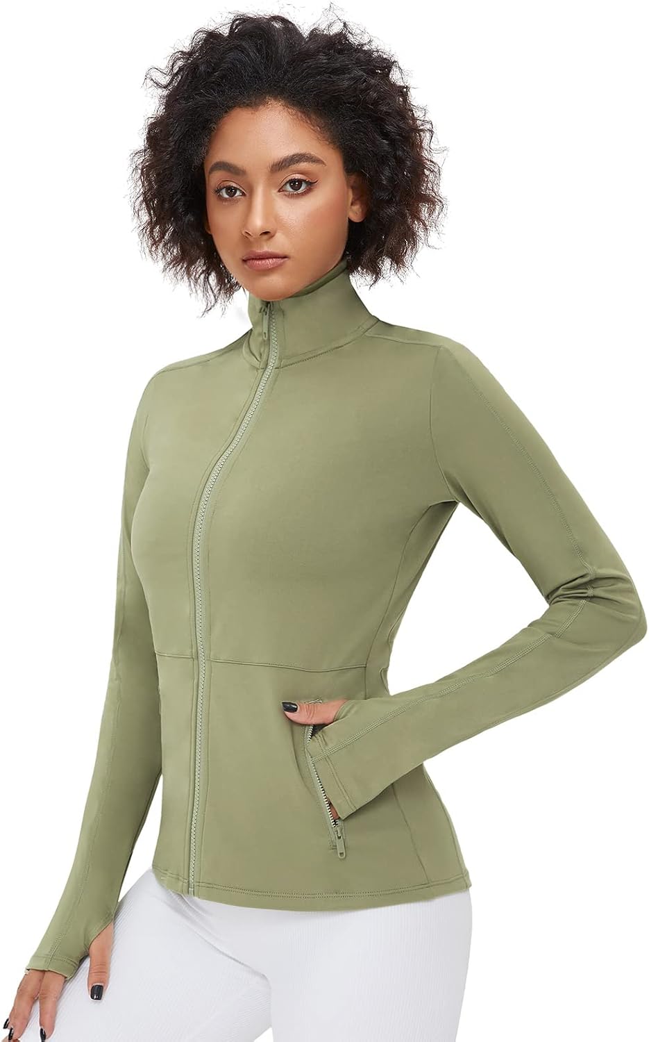 Thumbnail 1 de VUTRU Damen Laufjacke mit hohem Kragen, Daumenlöchern und durchgehendem Reißverschluss