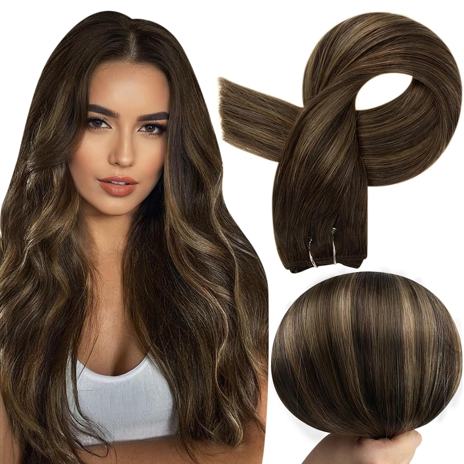 Detalle de Full Shine 22 Inch Sew-In Human Hair Extensions