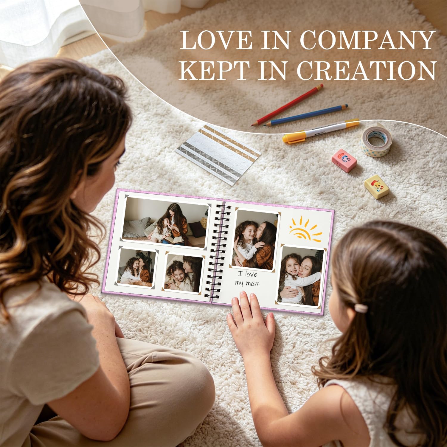 Detalle 1 de popotop KCJTB001 8x8 Scrapbook Photo Album, 60 Pages, Linen Cover