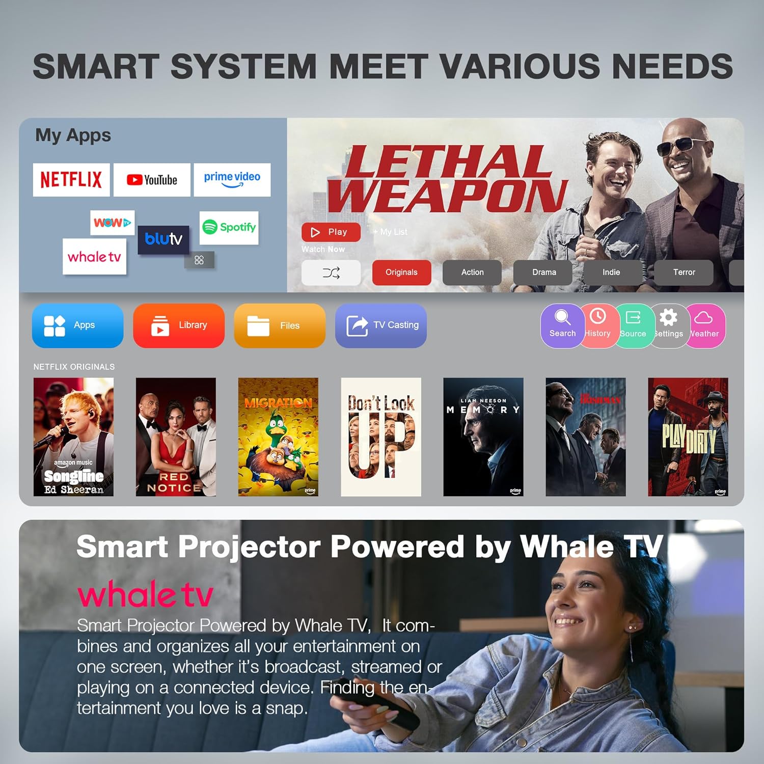 Detalle de Ultra-Thin Netflix‑Licensed Smart Mini Projector 4K by VISSPL