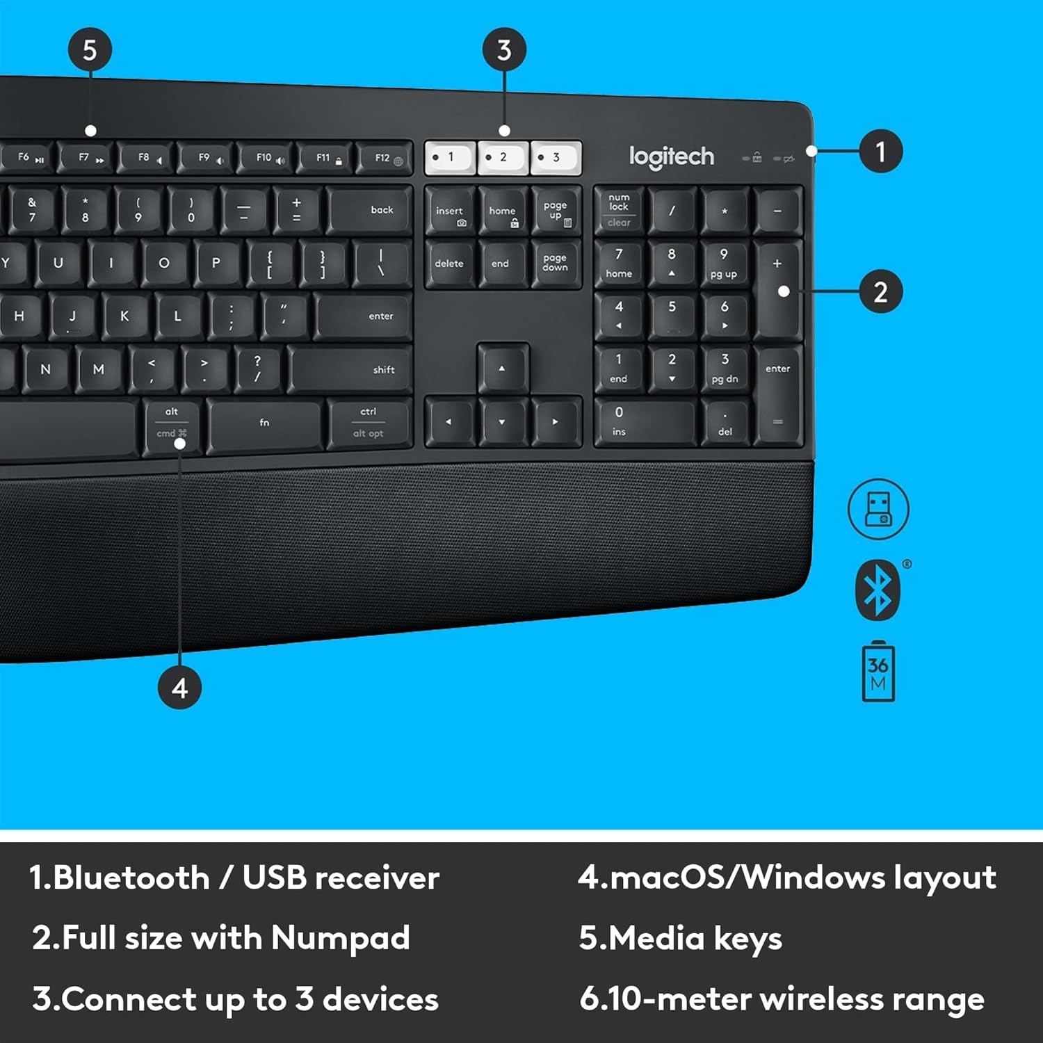 Thumbnail 6 de Logitech MK850 wireless keyboard and mouse combo