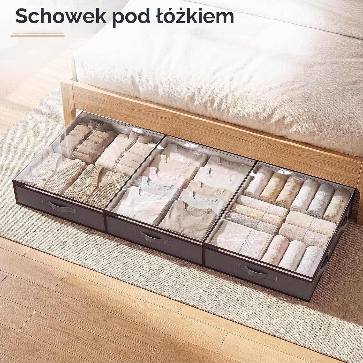 Detalle 1 de JAECU CD40-2 – 2 składane pojemniki 40 l na ubrania, z oknem