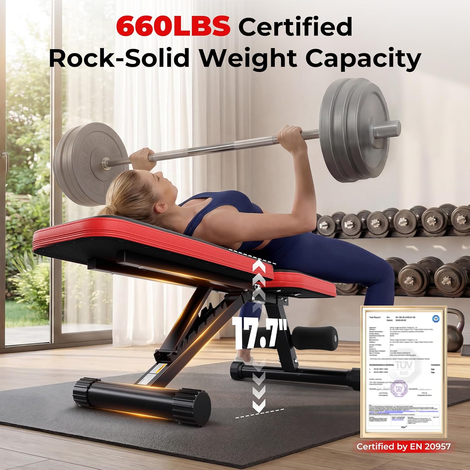 Thumbnail 1 de Rockvale Adjustable Weight Bench, 660 lb