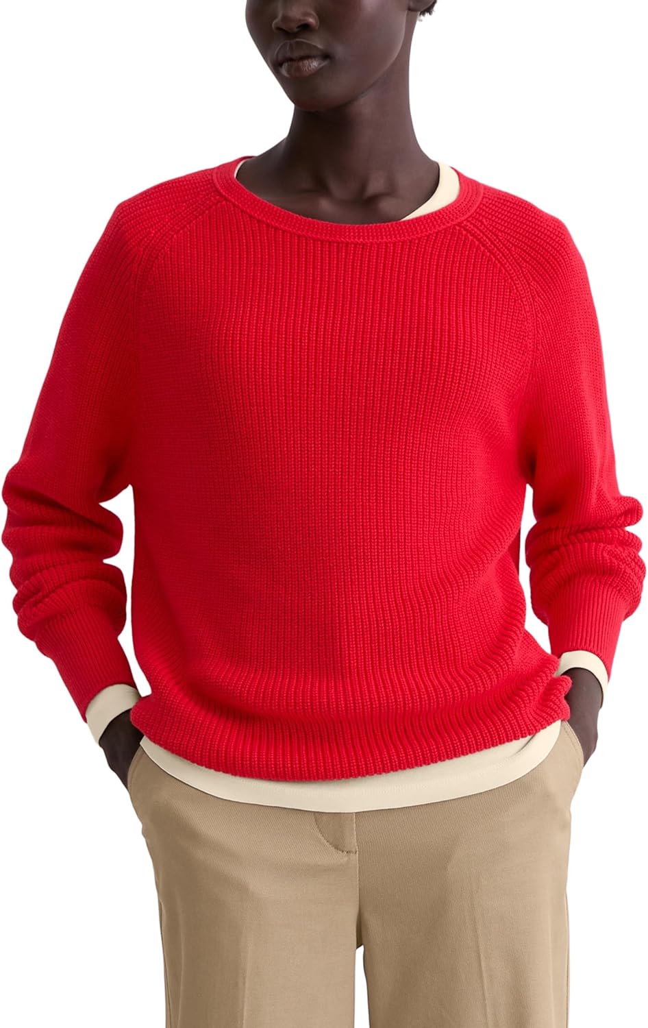 Detalle de Marc O’Polo Damen Strickpullover aus Bio-Baumwolle (Loose Fit)
