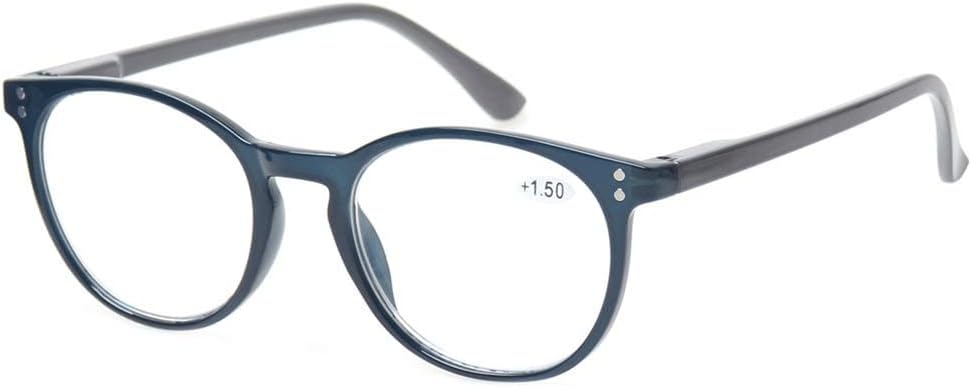 Thumbnail 6 de Kerecsen 4 Pack Retro Round Reading Glasses (Plastic PC Frame, CA Lenses) with Spring Hinges