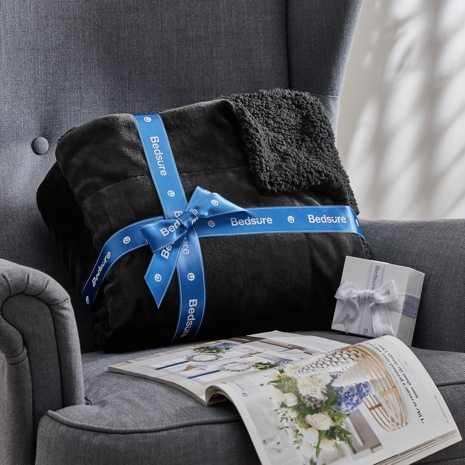 Detalle 2 de BEDSURE Kuscheldecke Warm Sherpa 220x240 XXL