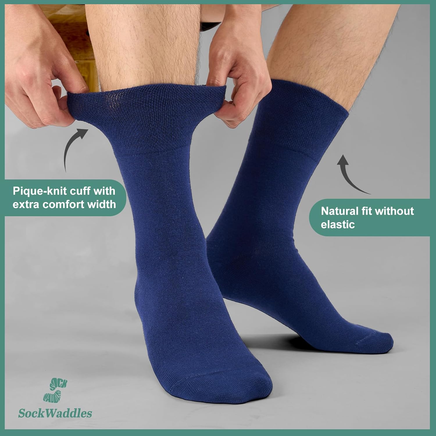 Thumbnail 6 de SockWaddles Diabetic Socks for Men & Women, 6 Pairs – Soft Top, Seamless Toe, Loose Fit (Multicolor, UK Size 9–11)