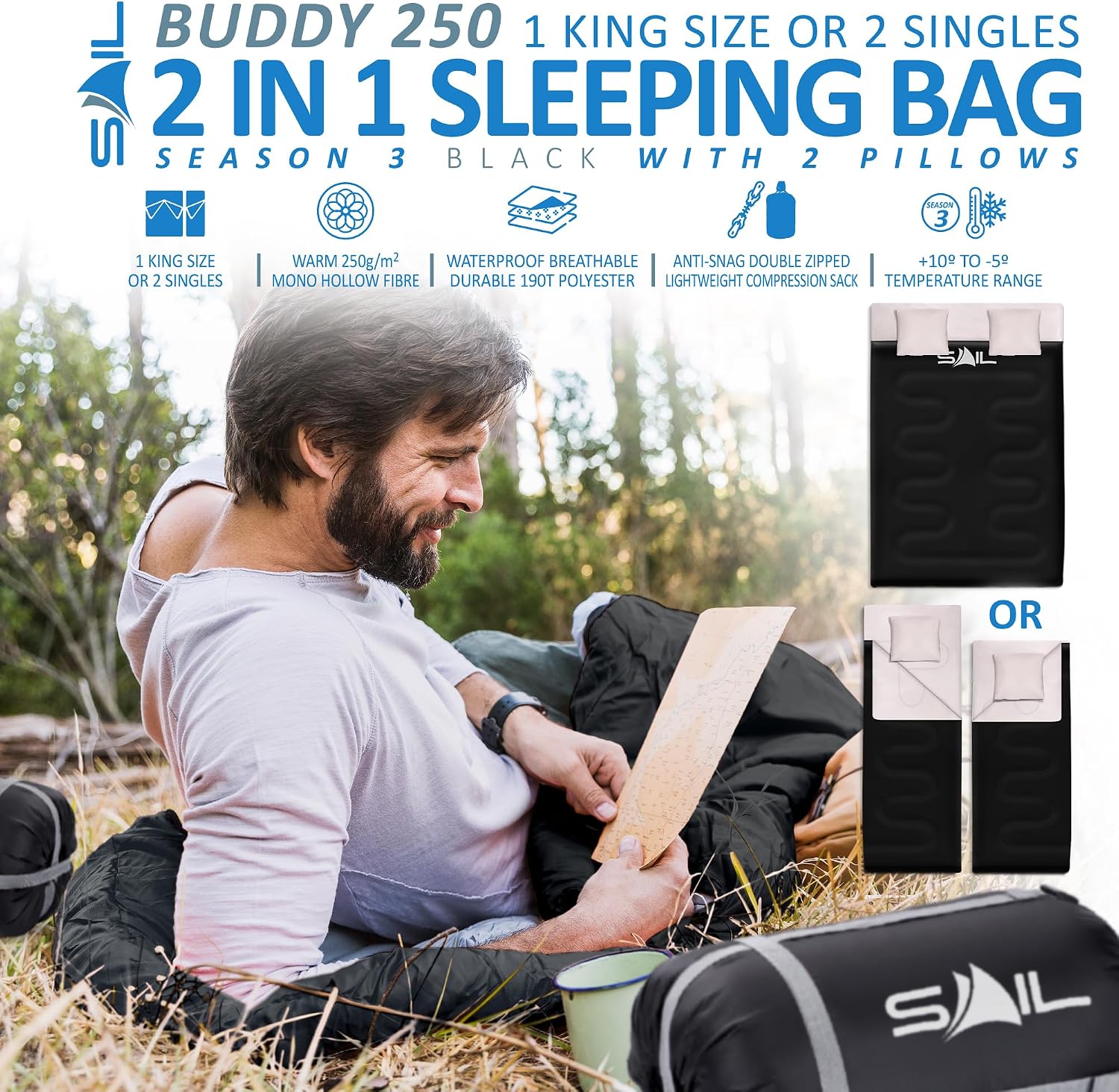 Detalle 2 de SAIL Double Sleeping Bag 220cm