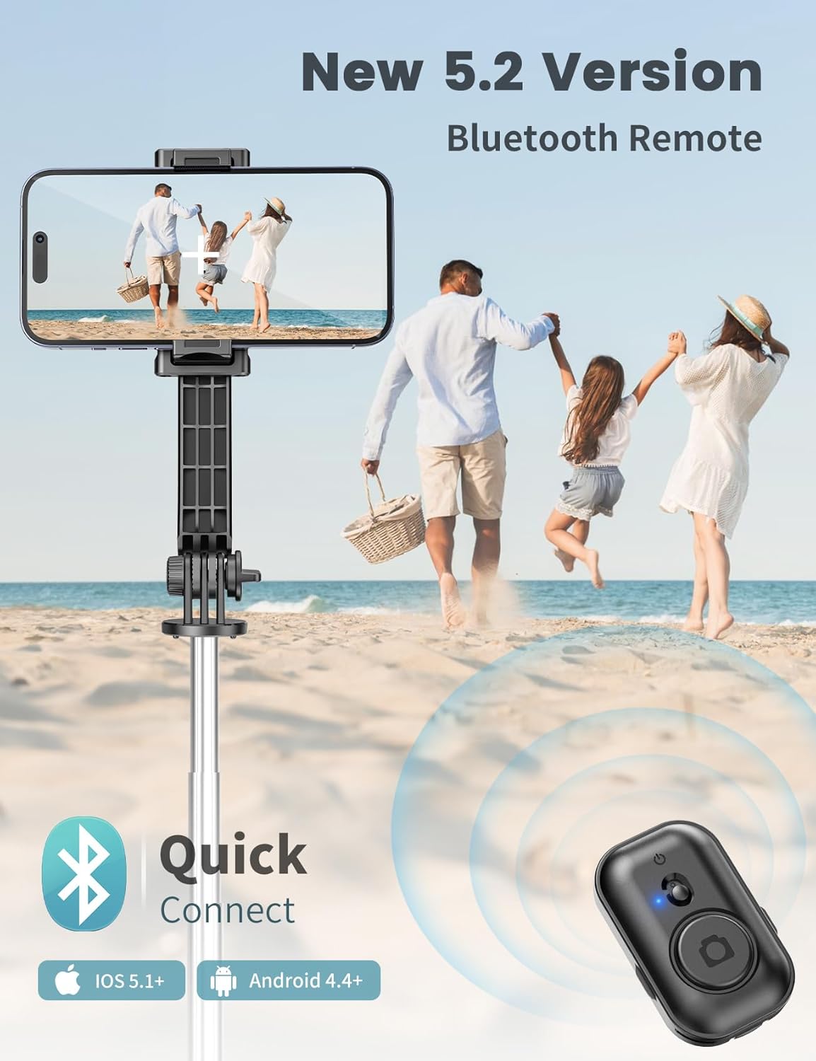Thumbnail 1 de Selfie Stick Tripod 41.7" Extendable with Remote