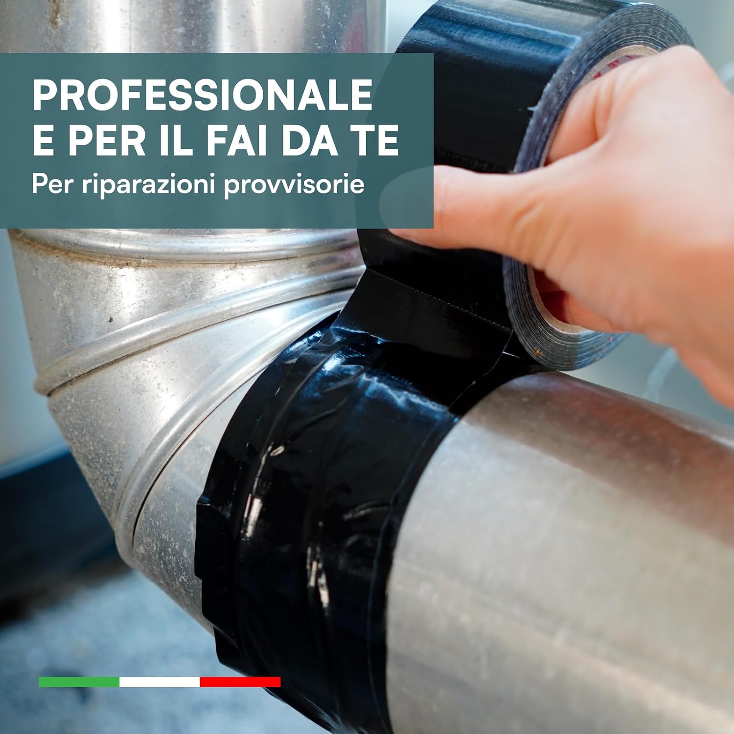 Detalle de DNK TRADE Nastro Adesivo Telato Americano 50mm x 25m – Nero, Impermeabile e Multisuperficie (3 Rotoli)