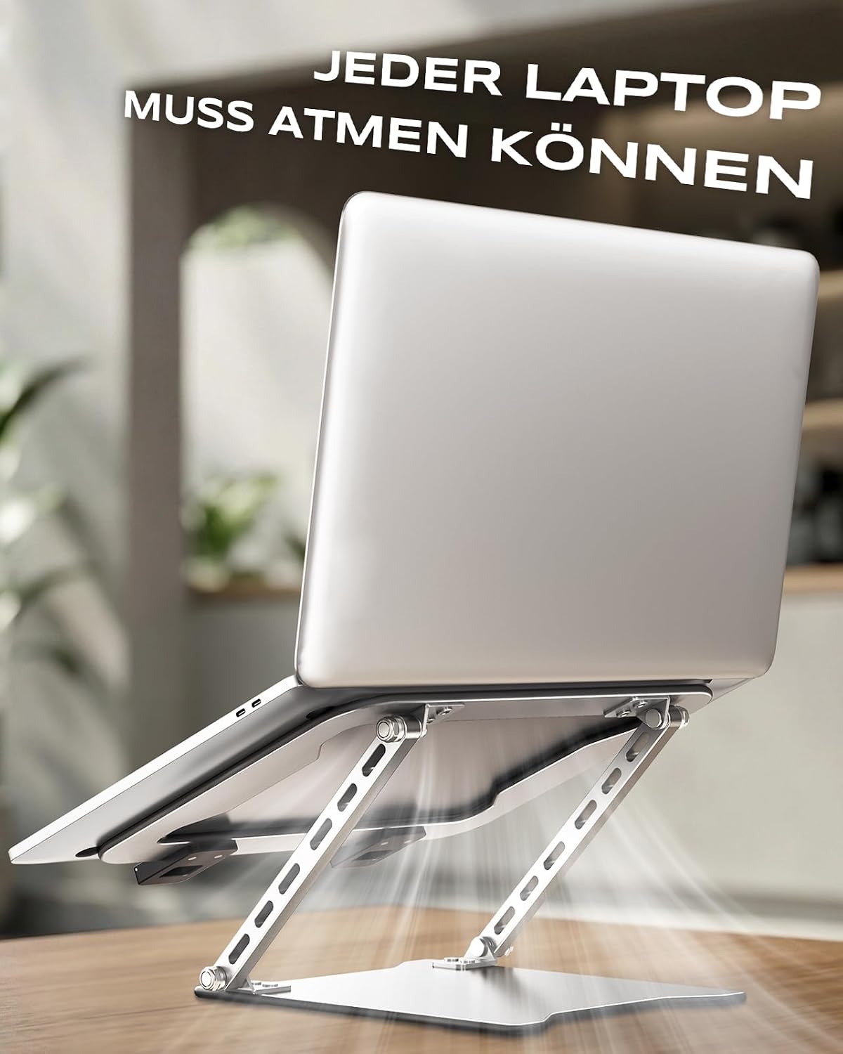 Thumbnail 6 de Babacom Ultraschlanker Tragbarer Laptop-Ständer mit zwei Stützstreben – höhenverstellbar, belüftet und faltbar (10–15,6 Zoll), kompatibel mit MacBook Air