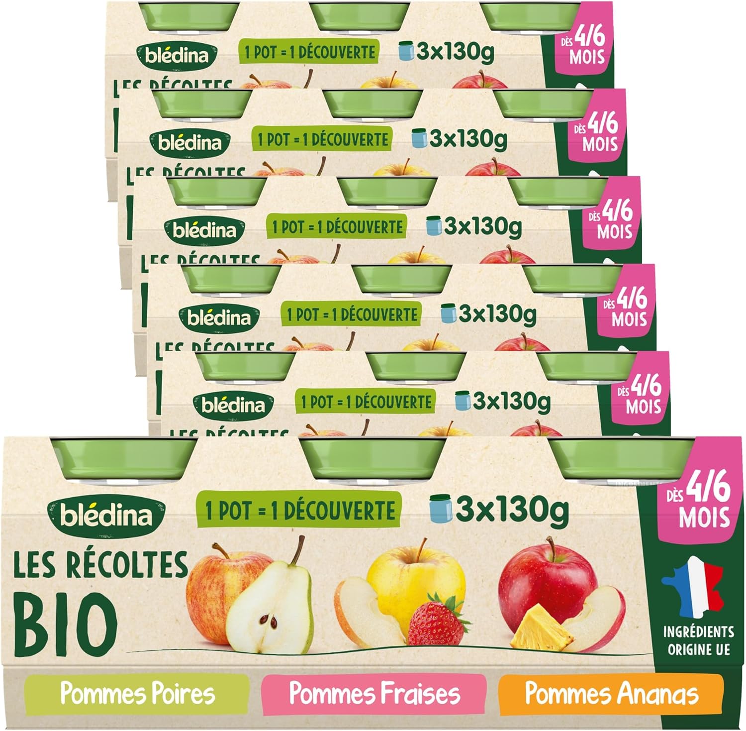 Detalle 2 de Bledina Les Récoltes Bio 18 pots purée