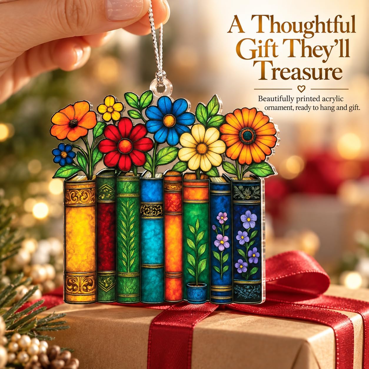 Detalle de Christmas Book Ornament 2026