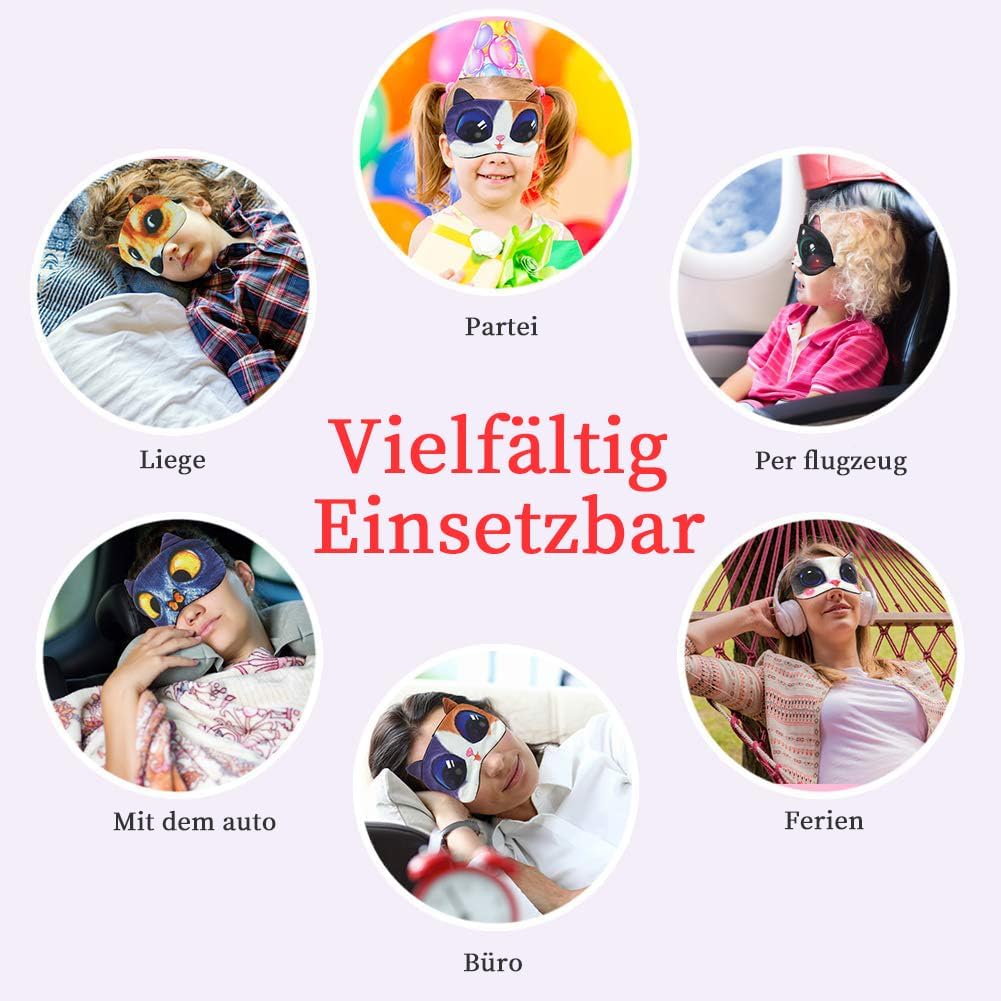 Thumbnail 6 de ARERWA Schlafmaske für Kinder (3er-Set) mit Tierdesign – lichtblockierend, atmungsaktiv und verstellbar