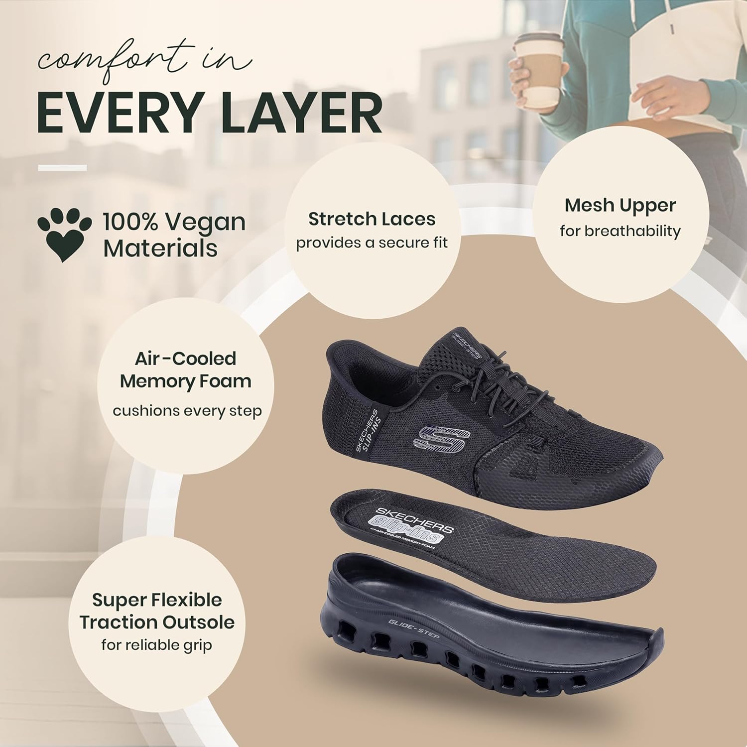 Thumbnail 3 de Skechers Damen Glide-Step Pro Slip-In: bequeme Alltags-Sneaker in Schwarz Mesh 39 EU