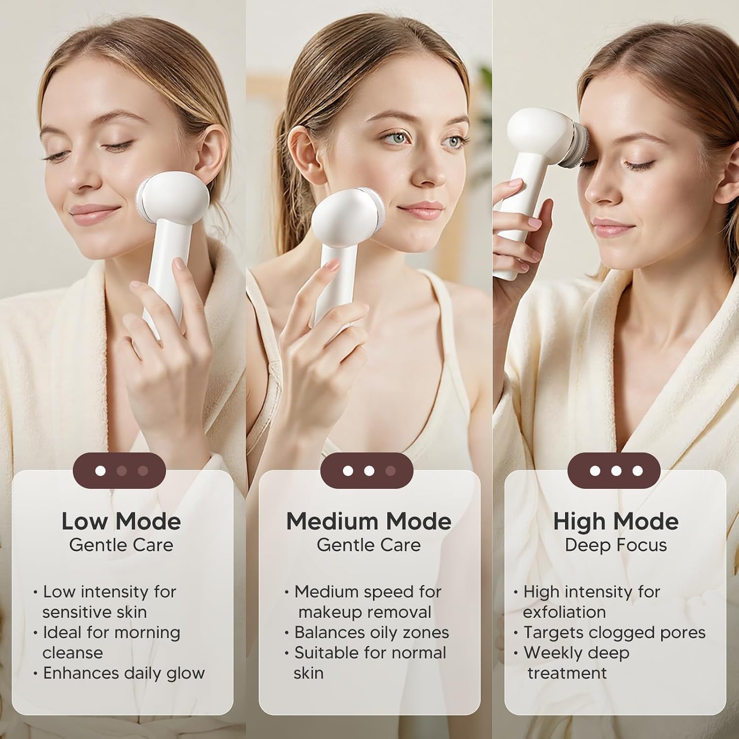 Detalle 2 de MOXYOY Bidirectional Facial Brush 3 speeds 🧖♀