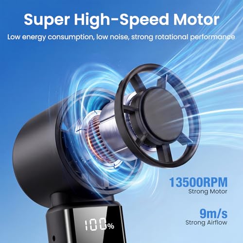 Thumbnail 1 de Phimke Portable Handheld Fan — High Speed 3-in-1 Foldable USB Rechargeable (Black)