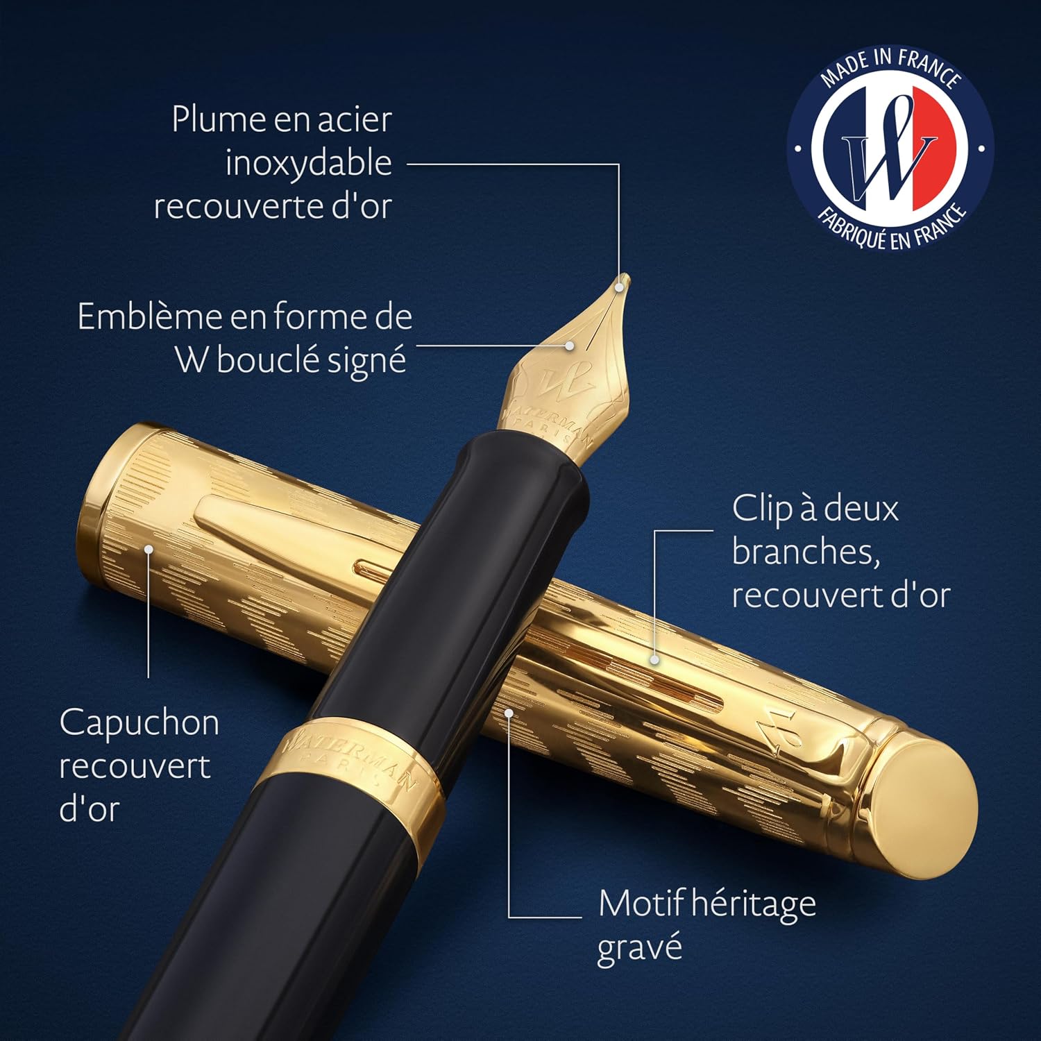 Thumbnail 2 de Waterman Hémisphère Stylo plume Opera Noir et or