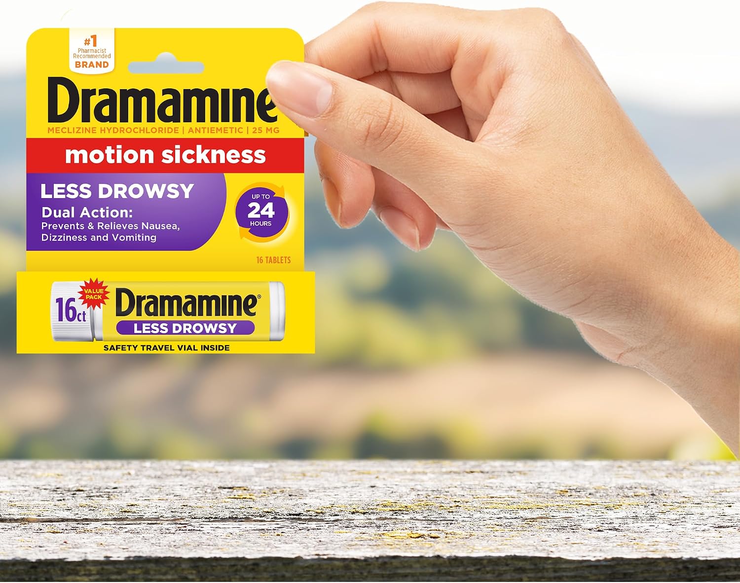 Thumbnail 6 de Dramamine Motion Sickness Relief Less Drowsy Tablets, 16 Count with Meclizine