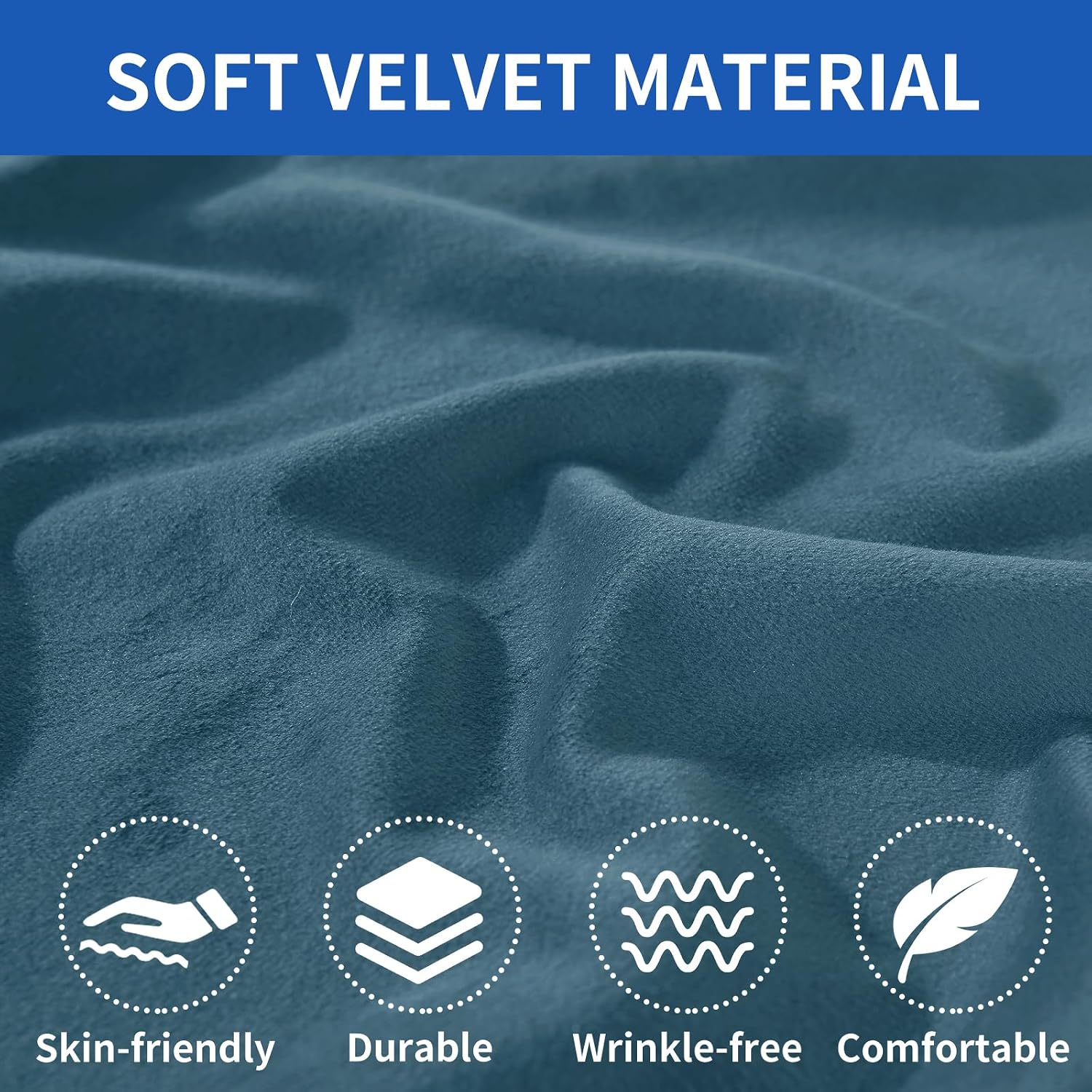 Thumbnail 3 de Copriseduta Divano Elasticizzato in Velluto Blu Pavone Ystyle – Grande 1 Posto, Universale