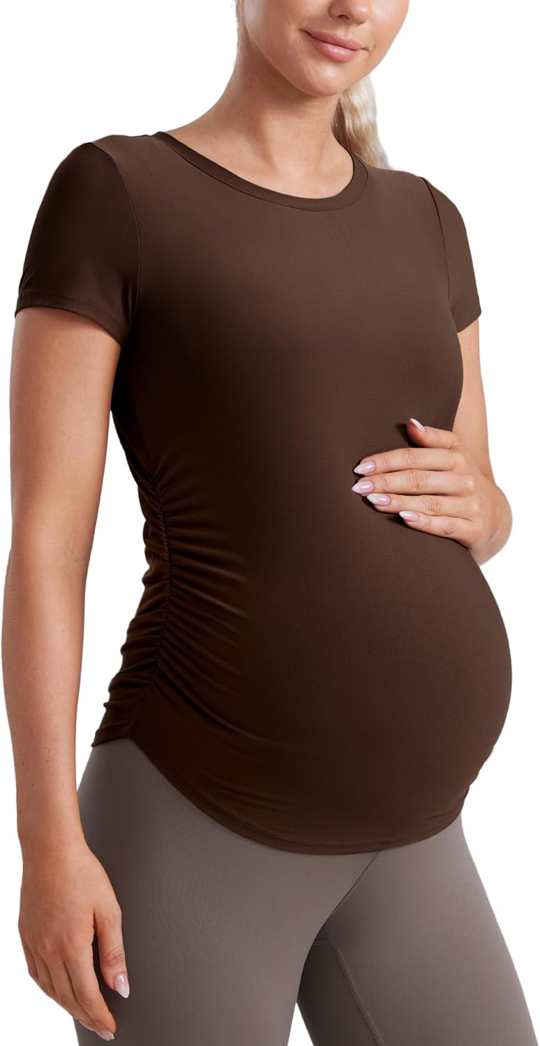 Detalle de CRZ YOGA Women's Cloudweight Maternity Side Ruched T-Shirt