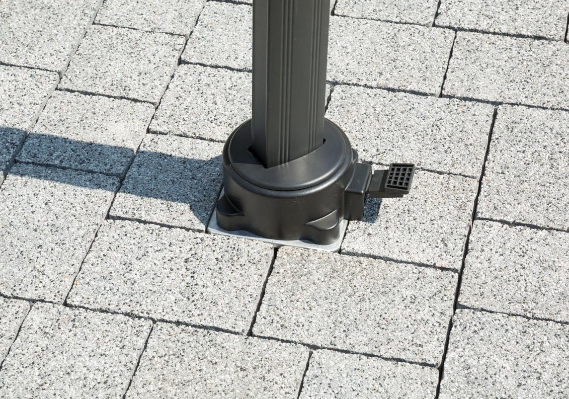 Detalle 2 de Schneider Universal-Bodenplatte für Ampelschirme 897-00 – Zum Einbetonieren, 3,8 kg, Silber