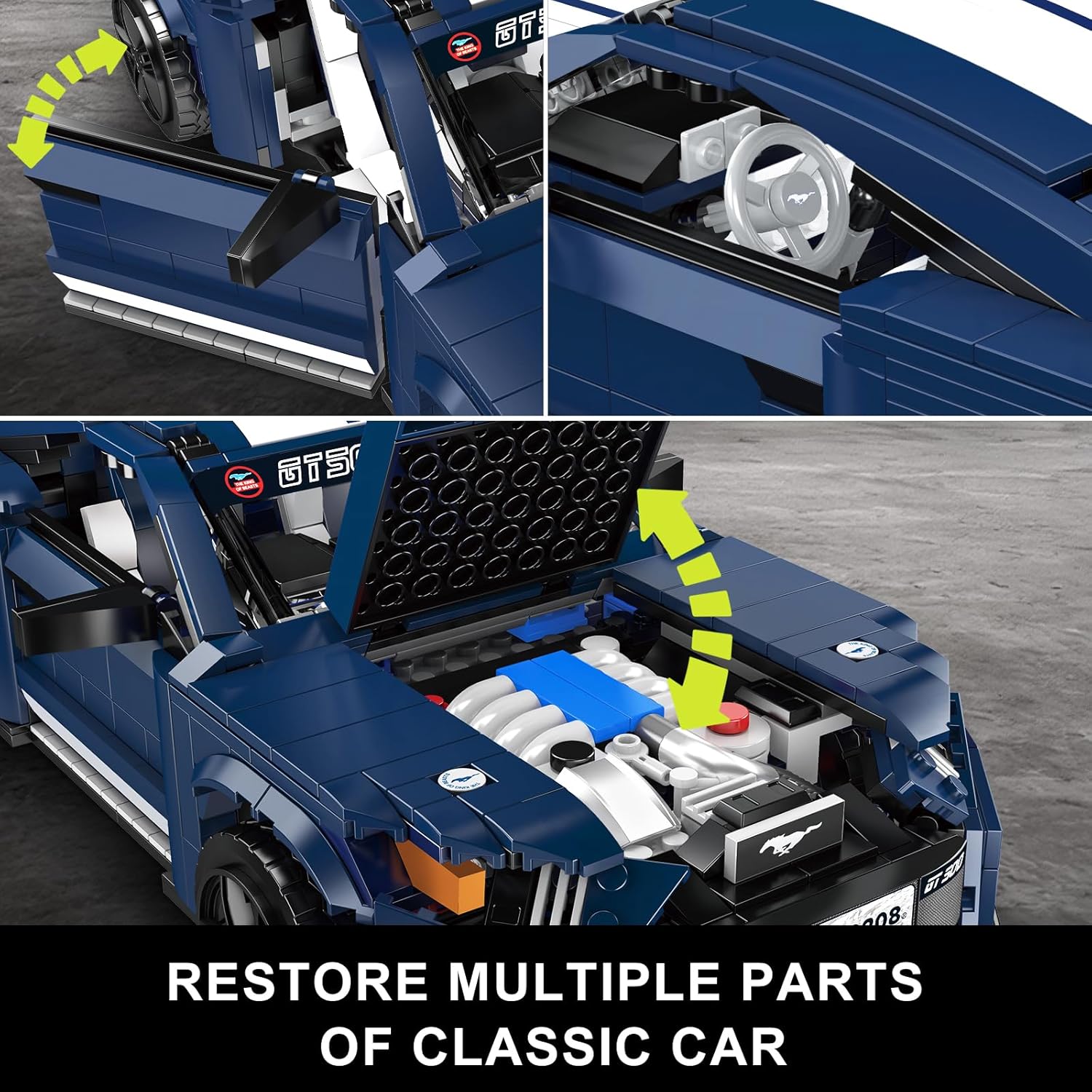 Thumbnail 3 de Mould King 10208 – Kit de construction de muscle car technique (1556 pièces), modèle classique à monter