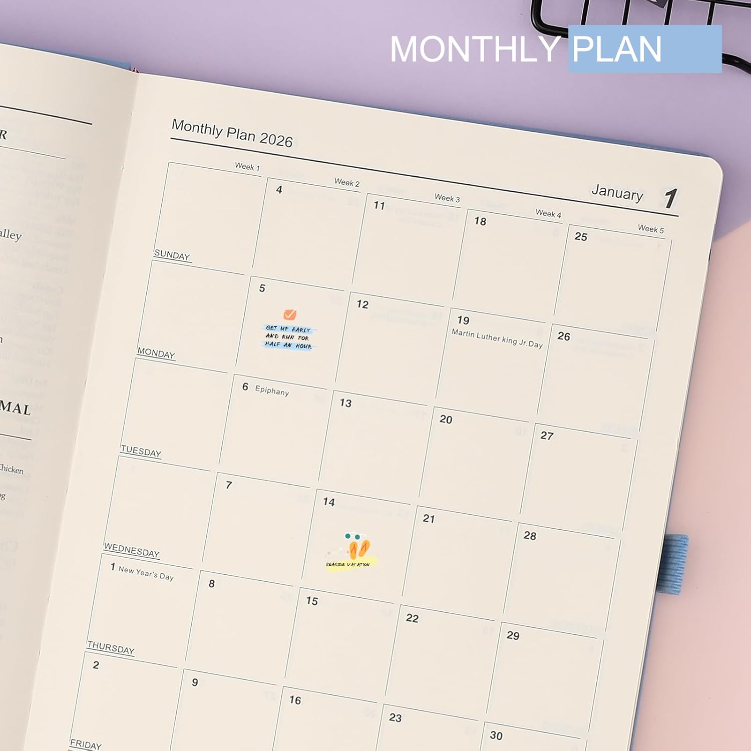 Thumbnail 5 de Mljtoyo A4 Diary 2026 Day per Page — Daily Planner for Jan–Dec 2026 (Sky Blue, A4)