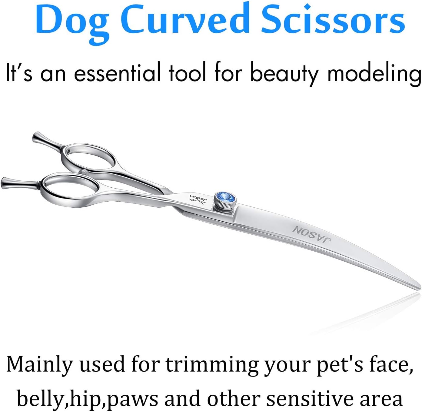 Thumbnail 4 de JASON 7-inch Curved Dog Grooming Scissors for Right-Handed Pets Groomers or Cat Owners