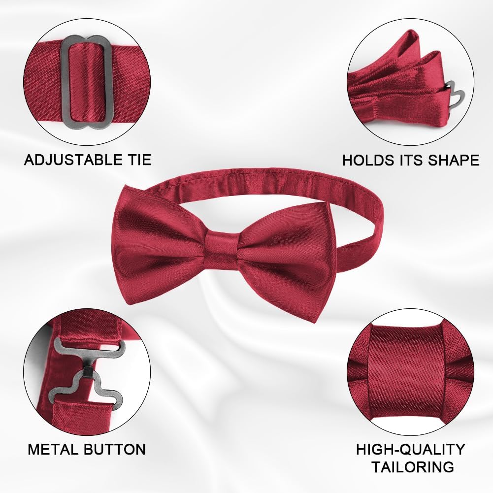 Thumbnail 2 de URAQT Papillon Regolabili con Gancio Rosso Bordeaux – Elegante e Versatile per Adulti e Bambini