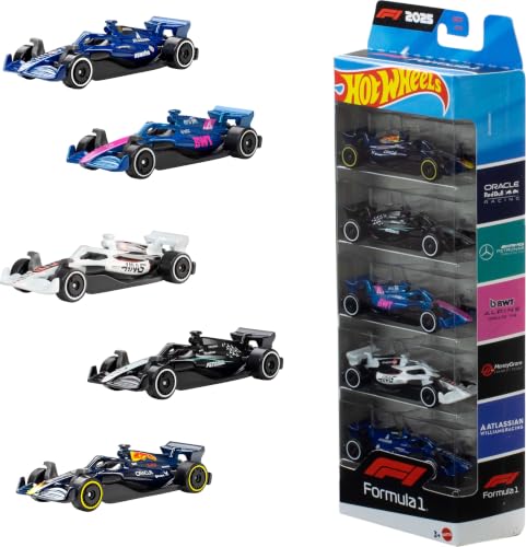 Detalle de Hot Wheels 1:64 Scale 5-Pack Formula 1 Die-Cast Cars