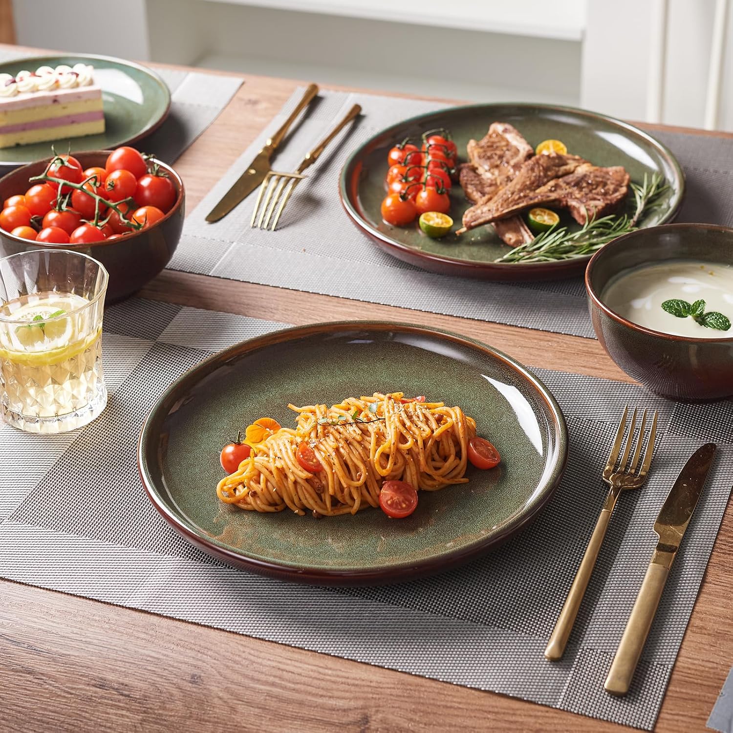 Thumbnail 5 de Pokini Stoneware Dinnerware 12 pc Set 🍽