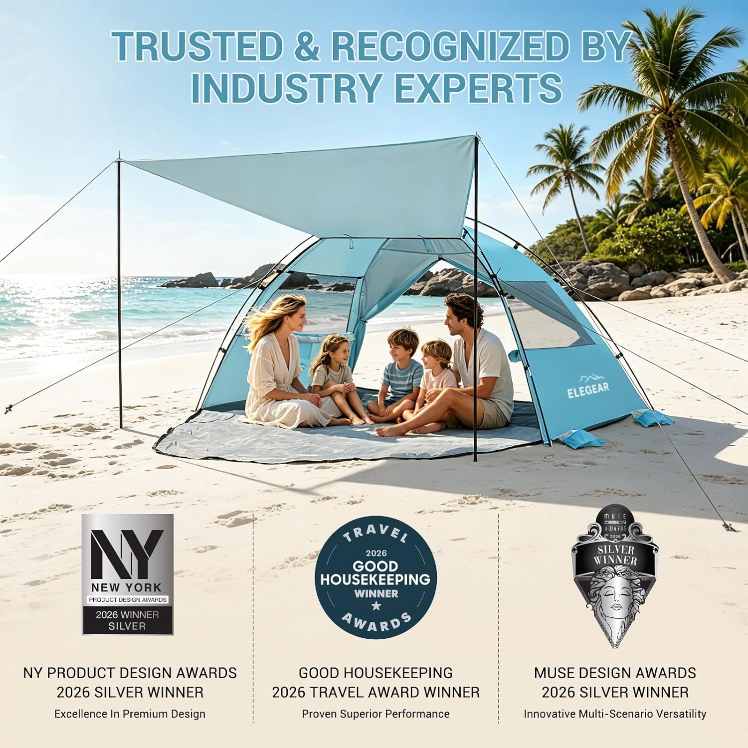 Thumbnail 1 de Elegear CumbreX Beach Tent Sun Shelter with Canopy (4-5 Person)
