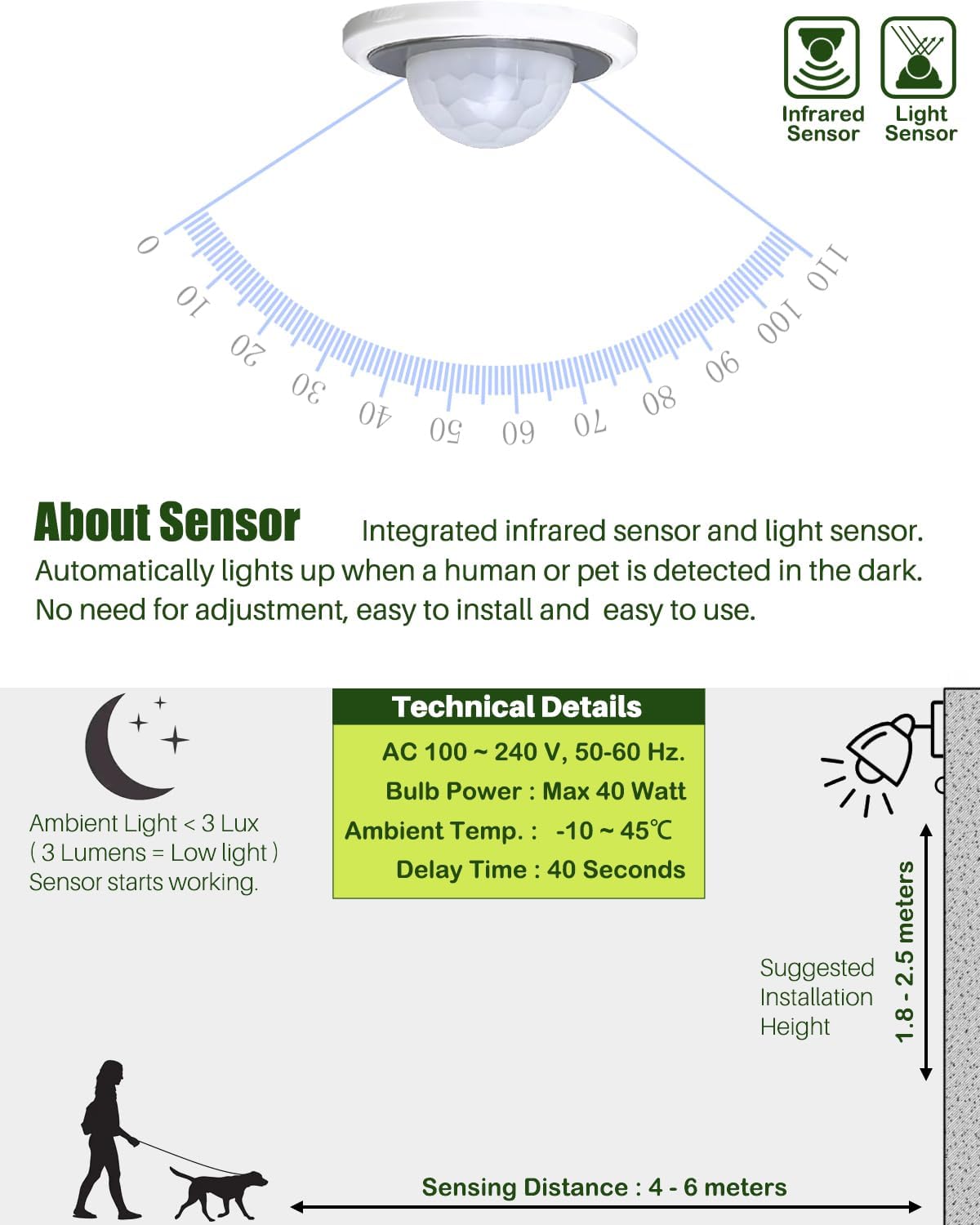 Thumbnail 3 de PIR Outdoor Wall Lights IP65 Up and Down with Motion Sensor, Anthracite (Mains Powered, GU10) – 1 Pack