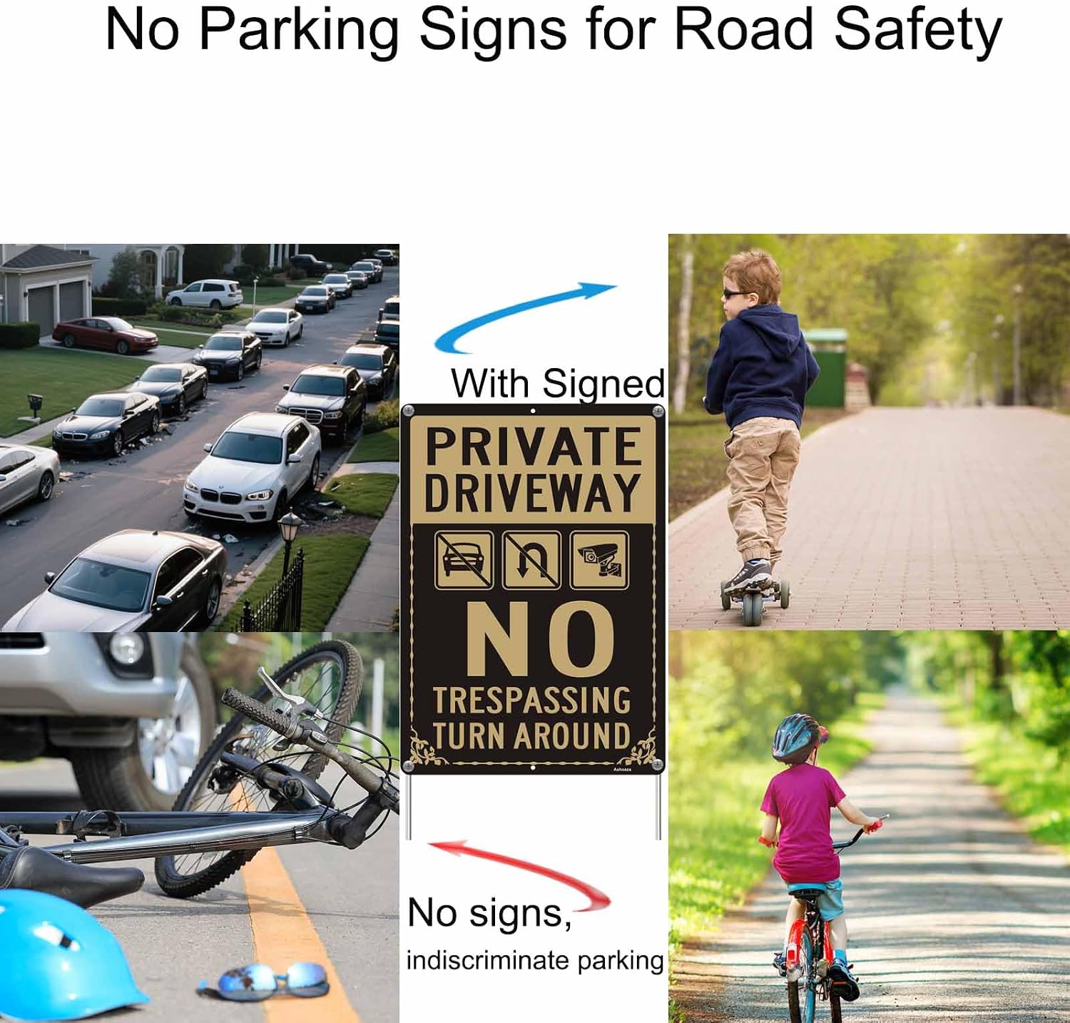 Detalle de Ashoaza private driveway sign, 14 x 10-inch