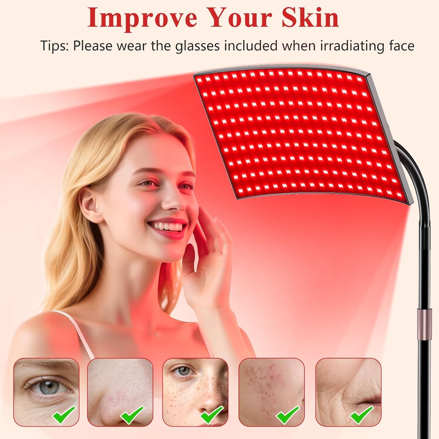Detalle 2 de XMZXMZ Red Light Therapy Panel: 660nm + 850nm at-Home Full-Body Light Therapy