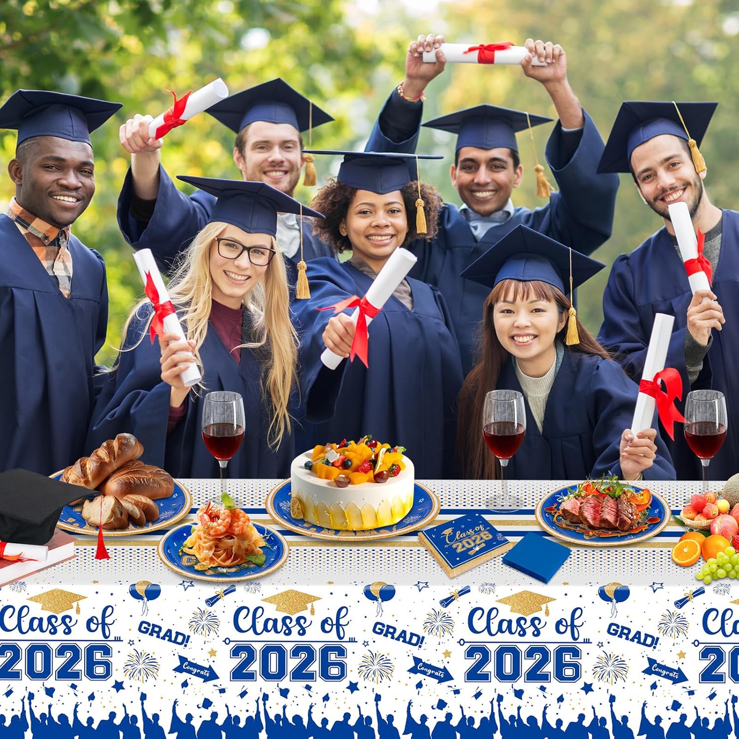 Detalle de Graduation Plates and Napkins 2026 Graduation Party Supplies — Class of 2026 Congrats Grad Disposable Dinnerware Set (Serves 25)