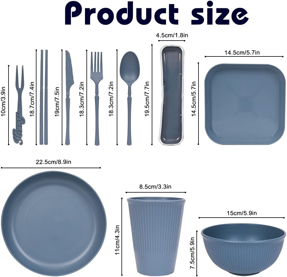 Detalle de UHAPEER 58Pcs Camping Dinner Set for 5 People