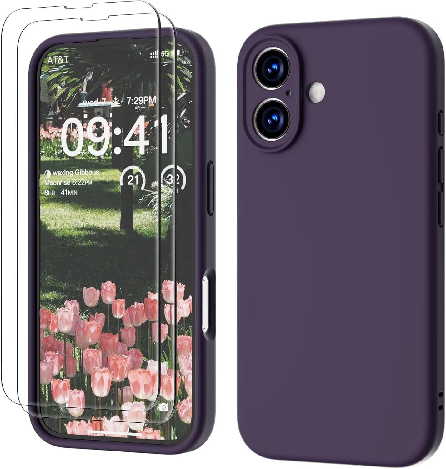 GOODVISH 3 en 1 Funda iPhone 16 6,1" Morado Oscuro
