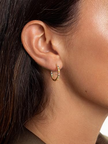Thumbnail 1 de SINGULARU Pendientes Gleam Colors en plata de ley bañada en oro de 18 Kt con circonitas multicolor y cierre congo