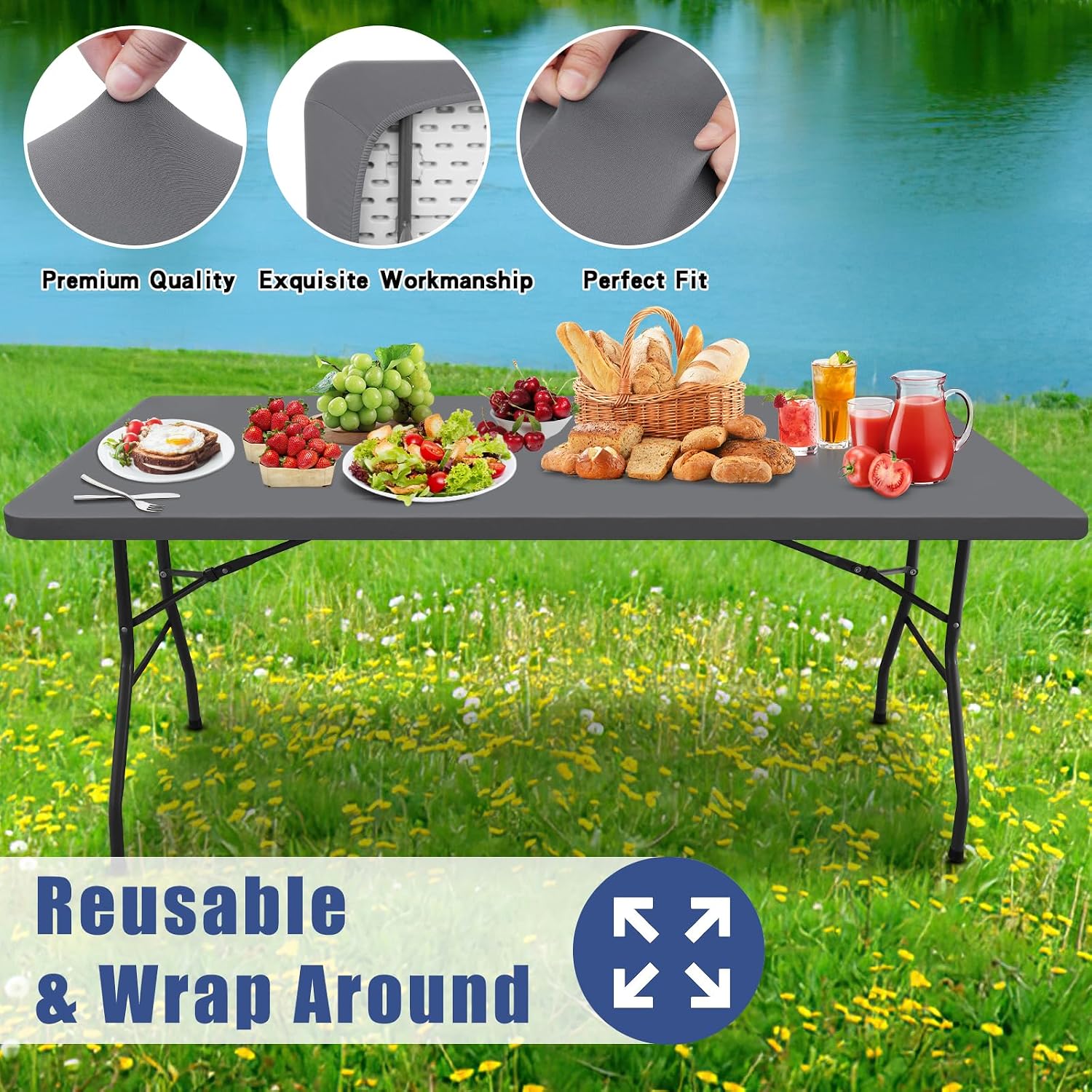 Detalle 1 de Moosfor Stretch Tablecloth 24 x 48 in