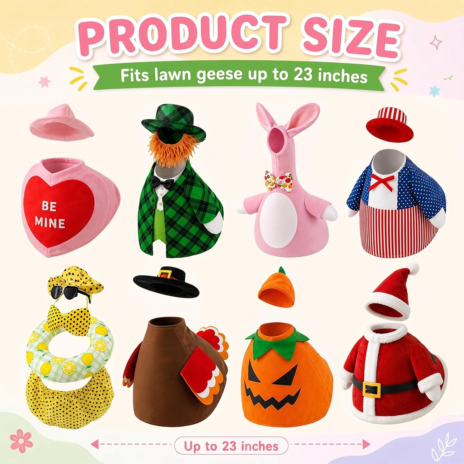 Detalle de BIHDXL 8SETPGO-1 Holiday Porch Goose Outfit Set, 8 Seasonal Looks
