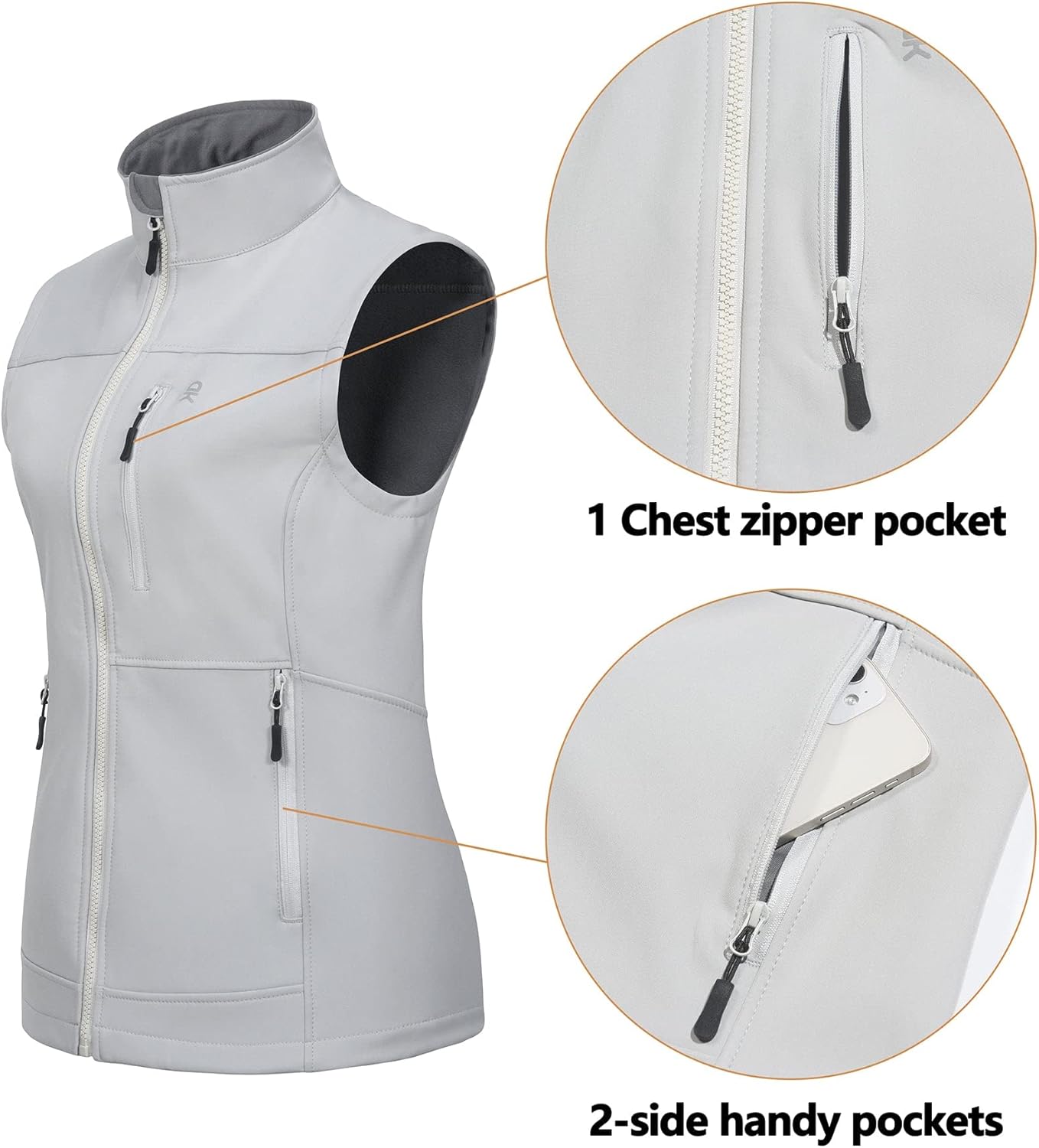 Thumbnail 3 de Little Donkey Andy Damen Softshell-Weste wasserdicht & winddicht (ärmellos) für Laufen, Wandern und Golf