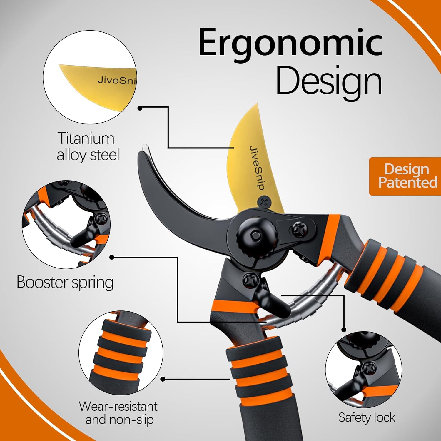 Thumbnail 1 de JiveSnip Premium Titanium Garden Secateurs – Bypass secateurs ✂